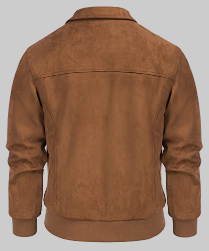 Brown suede jacket on a white background