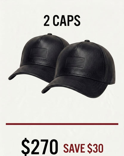 2 Zervano USA Leather Baseball Caps – $270