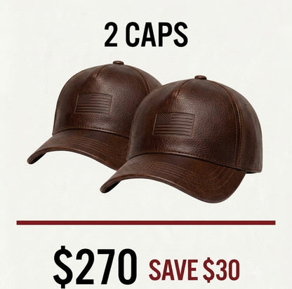 2 Zervano USA Leather Baseball Caps – $270