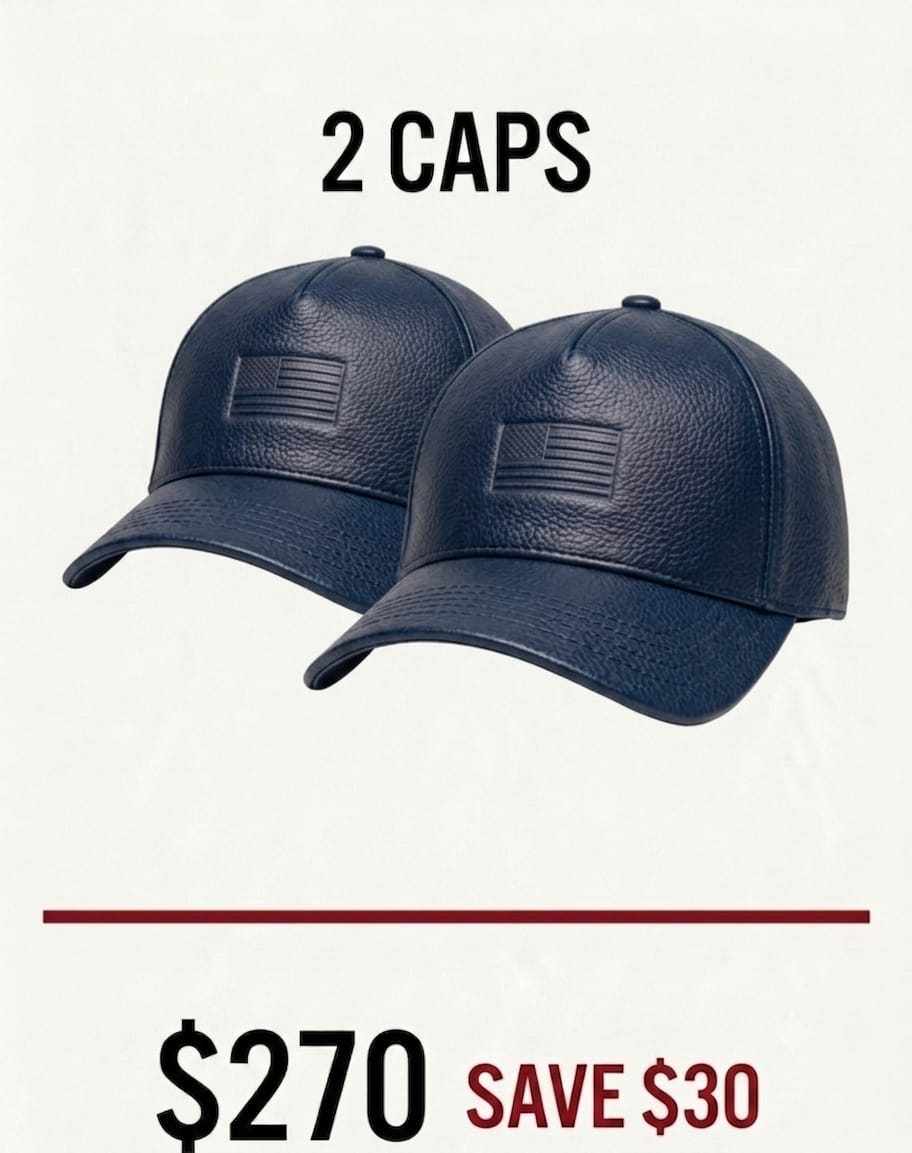 2 Zervano USA Leather Baseball Caps – $270