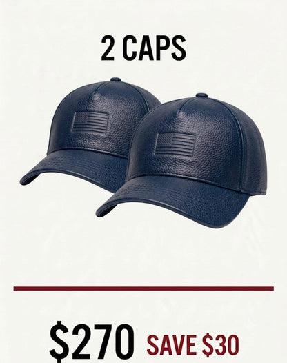 2 Zervano USA Leather Baseball Caps – $270