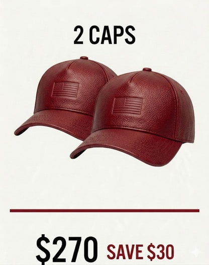 2 Zervano USA Leather Baseball Caps – $270