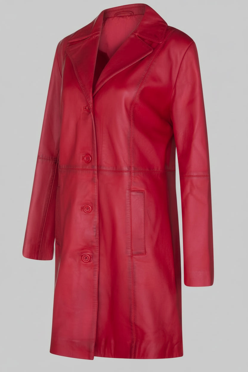 Red raincoat on a white background
