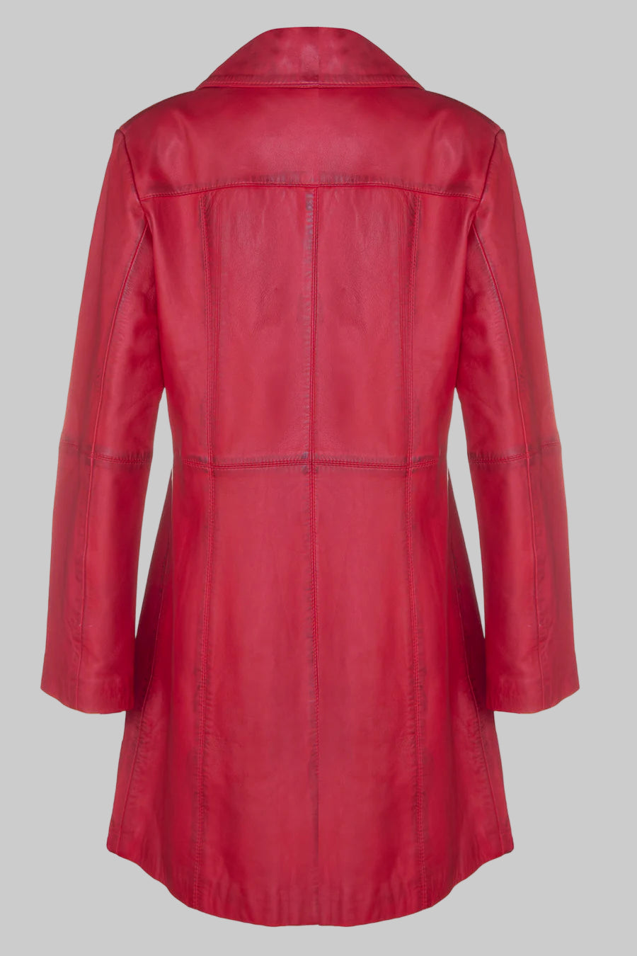 Red leather coat on a white background