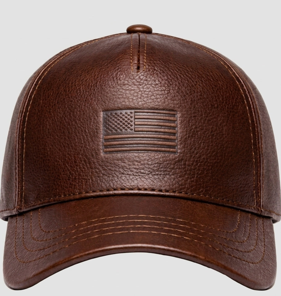 Customized Zervano USA Premium Leather Baseball Cap