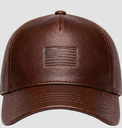 Customized Zervano USA Premium Leather Baseball Cap